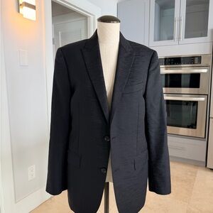 Pal Zileri Black Textured Notch Lapel Blazer